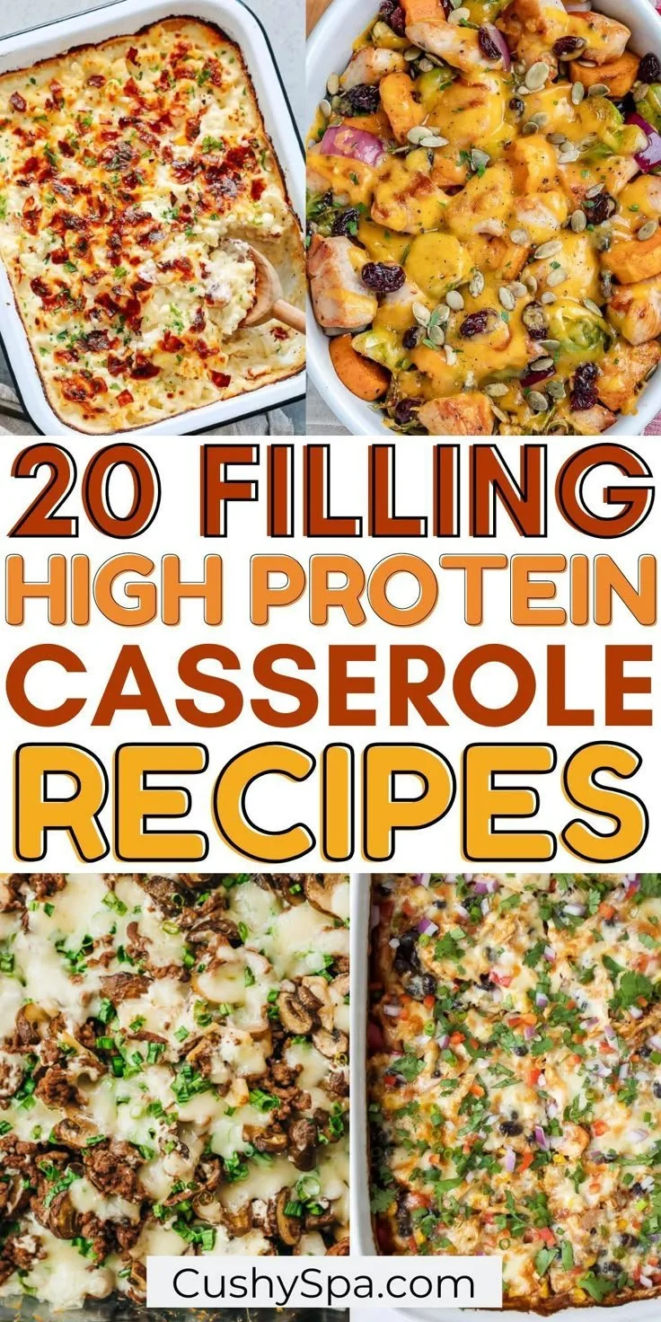 A delicious high protein casserole topped with fresh herbs and cheese, ready to serve.