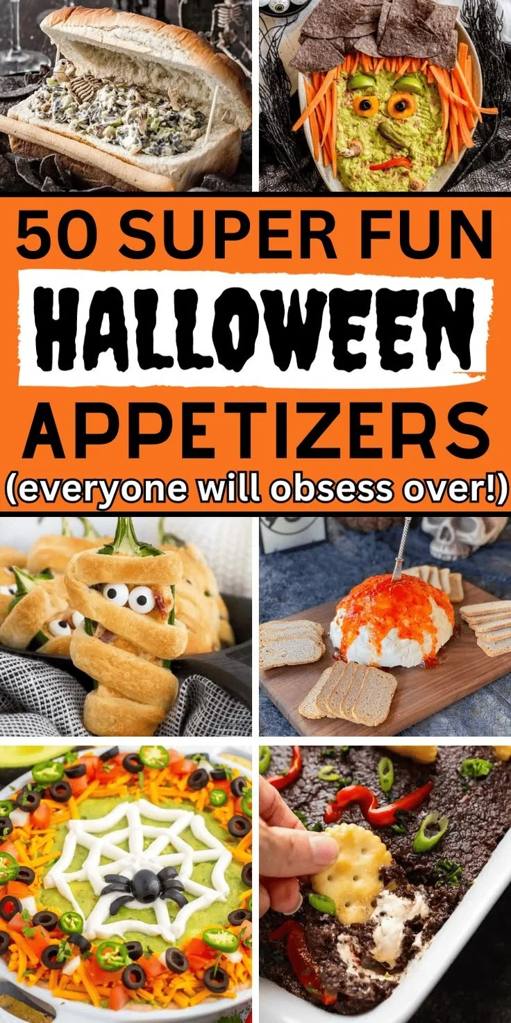 A variety of Halloween appetizers for spooktacular party celebration