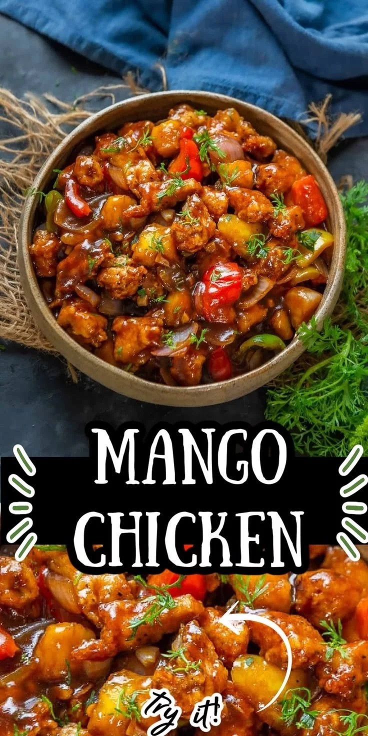 Delicious Asian Mango Chicken with vibrant colors and fresh ingredients