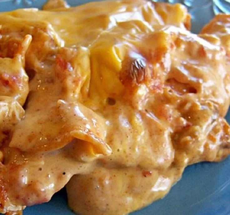 Delicious Chicken Doritos Casserole topped with crunchy Doritos and melted cheese