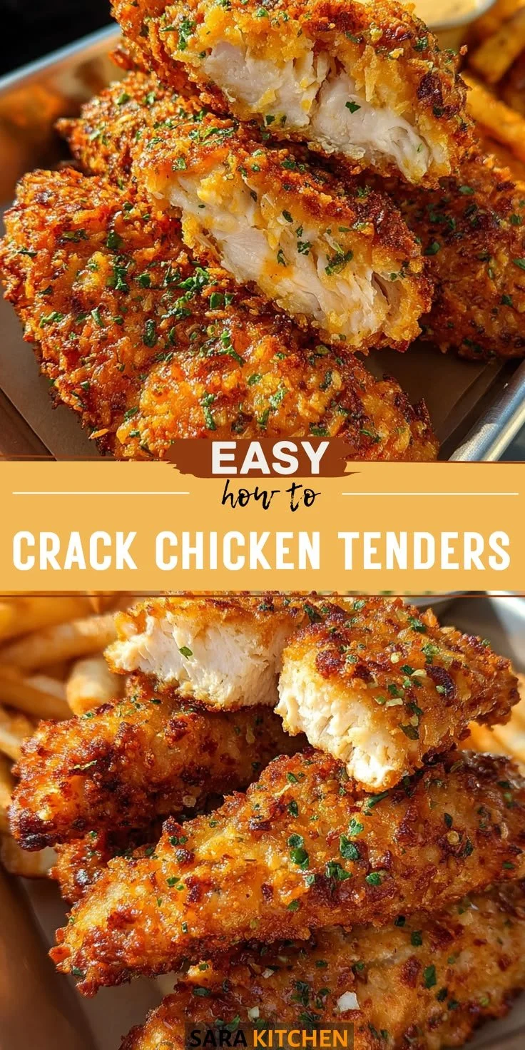 Delicious crack chicken tenders served on a plate with dipping sauce.