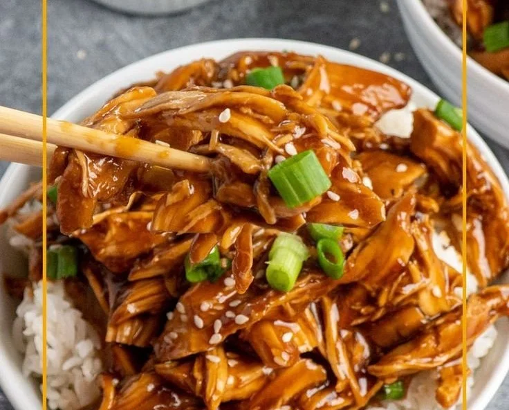 Crock-Pot Teriyaki Chicken meal served with rice and vegetables