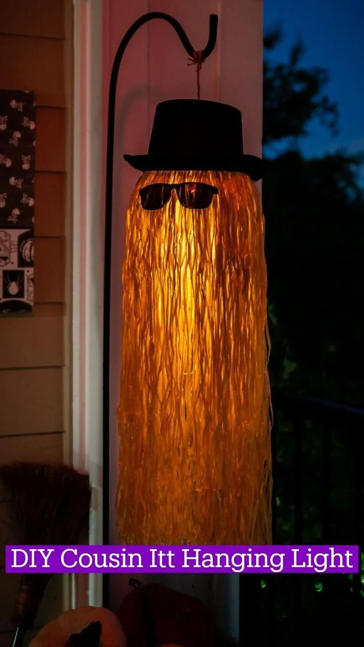 DIY Cousin Itt hanging light for unique home decor