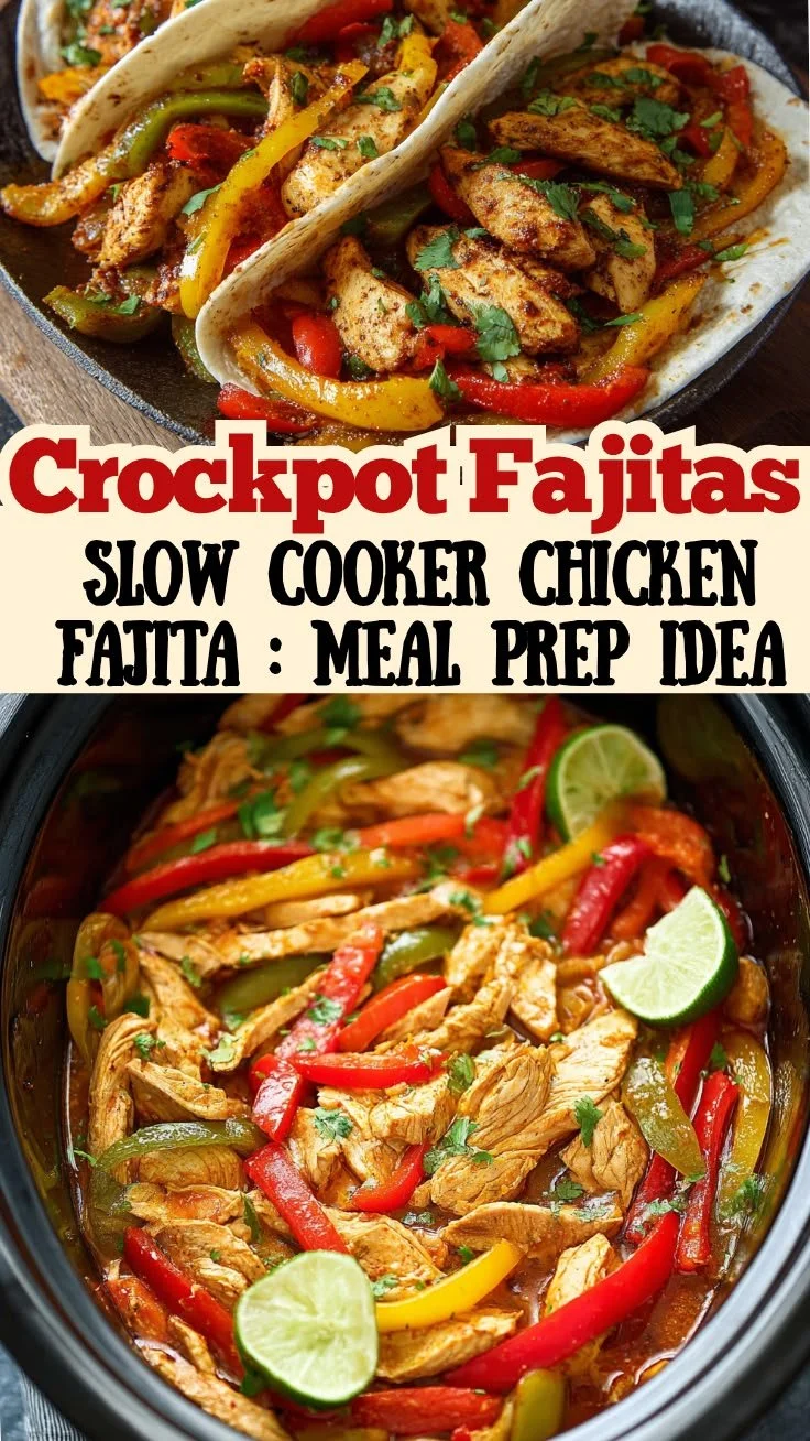 Easy crockpot chicken fajitas cooked to perfection in a healthy, flavorful style.