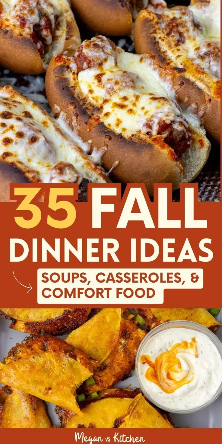 A cozy fall family dinner setting with autumn decorations and seasonal dishes.
