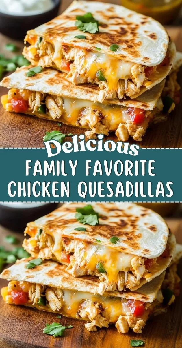 Delicious chicken quesadillas served with toppings for an easy family dinner