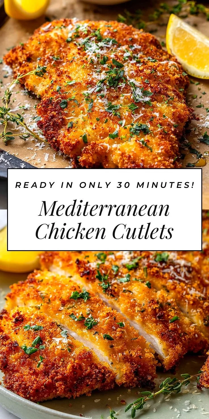 Homemade Mediterranean chicken cutlets on a plate with herbs and spices