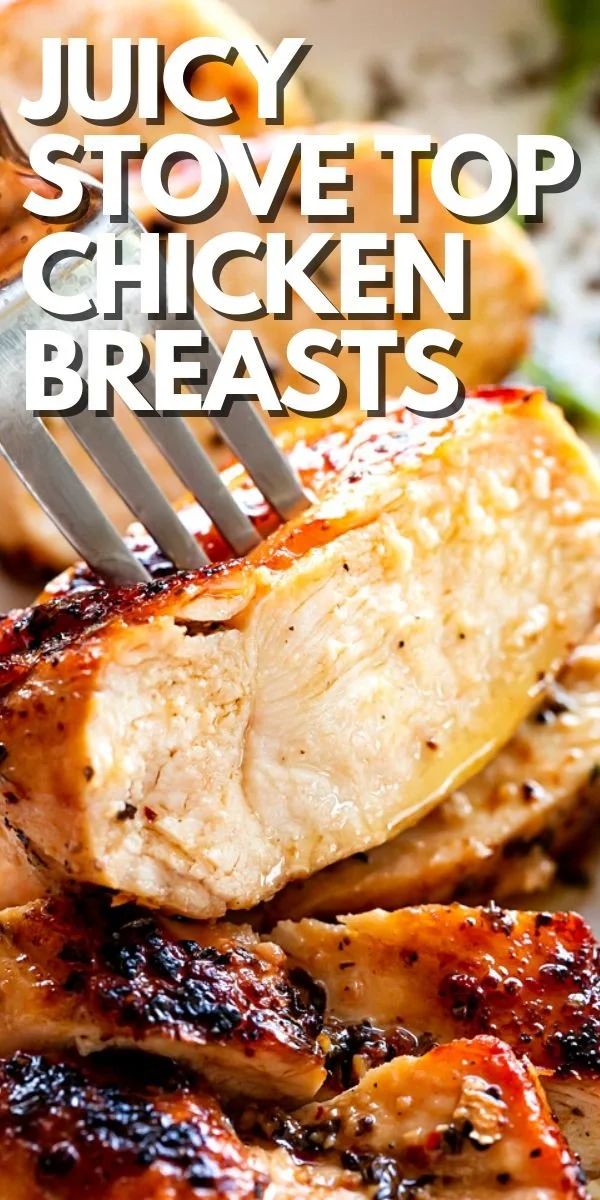 Stove Top Chicken Breasts cooked on the stove for a quick and delicious meal