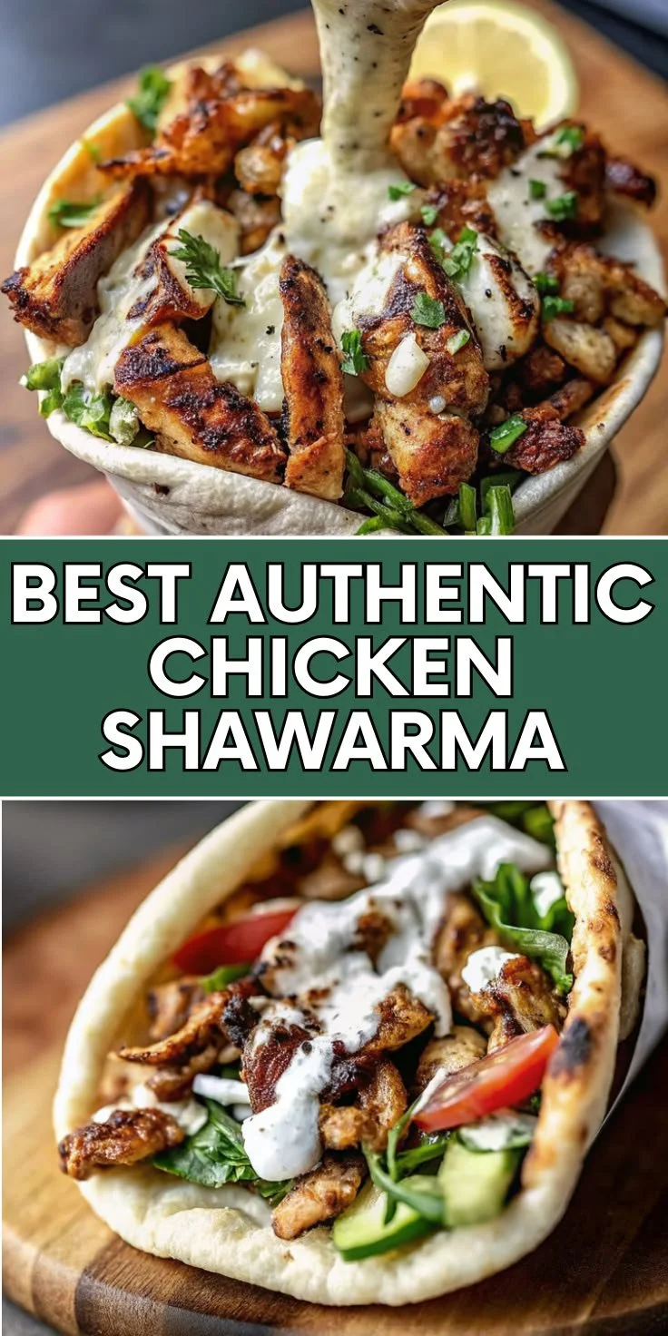 Skillet chicken shawarma served with fresh vegetables and pita bread