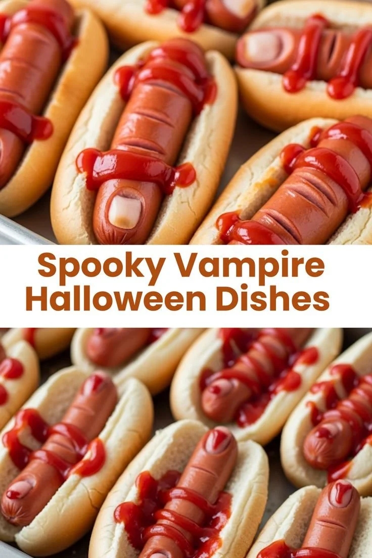 Vampire themed dishes and spooky recipes for a Halloween party